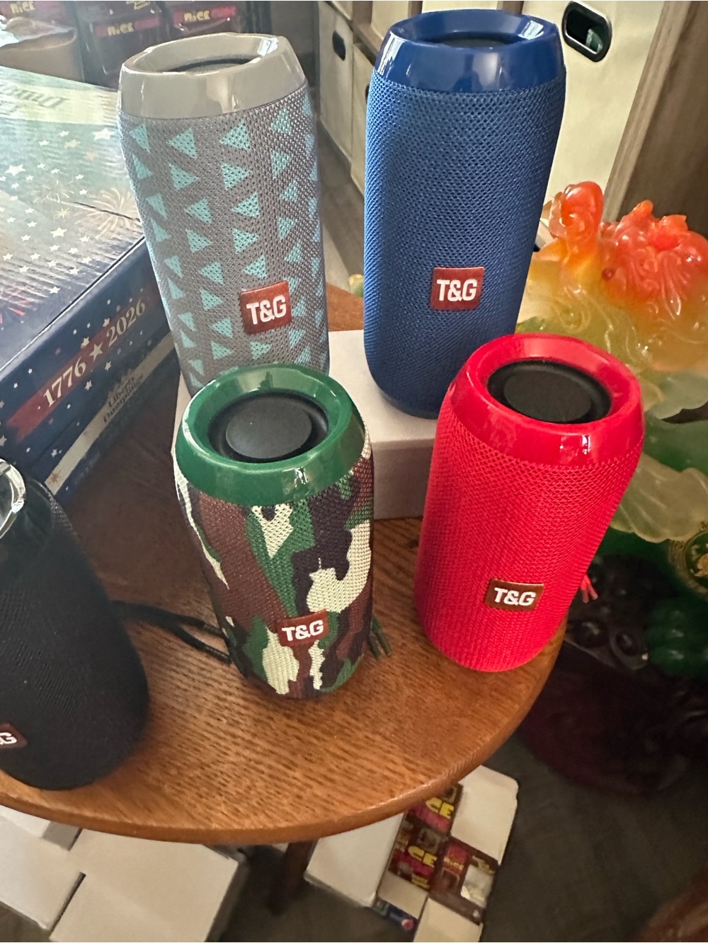 T&G Portable Bluetooth Speakers in Red, Blue, Gray, Green Camo